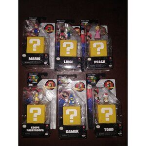 2023 Mario Jakk's 1" Figure Complete Set of 6 Super Mario Brothers Movie New